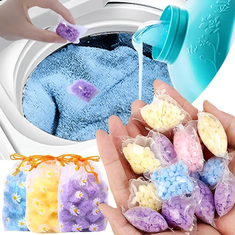Laundry Scent Beads Water-Soluble Granules Fabric Softener Capsules Laundry Scent Booster Fragrance Enhancer 100PCS laundry scent beads
