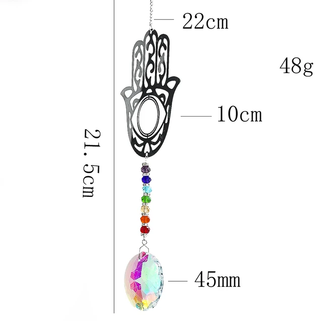 Fatima Csakra Lógó Kristály Mandala Szivárvány Napsütő Prizma Könnyű Fogó Jóga Meditációs Gyöngyök Szál Medálkert Dekoráció - Image 6
