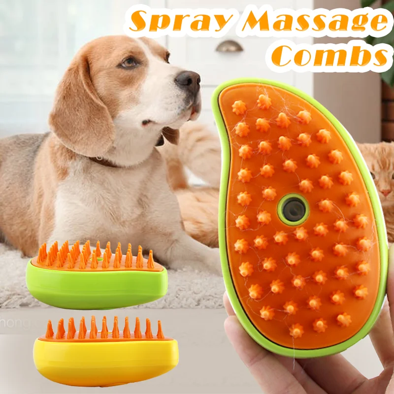 

Cat Steam Brush Steamy Dog Brush for Massage Pet Grooming Comb Hair Removal Combs 3 in 1 Electric Sprays Massage Combs Pet Tool