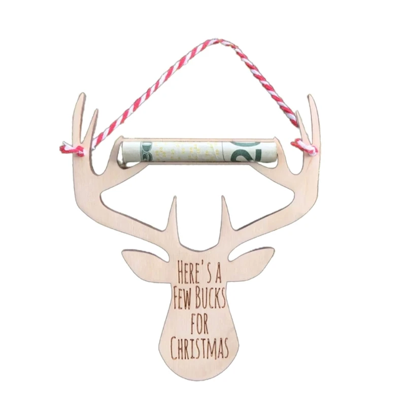 

Decorative Wood Clip for Cash and Vouchers Christmas Money Holder Ornaments DropShip