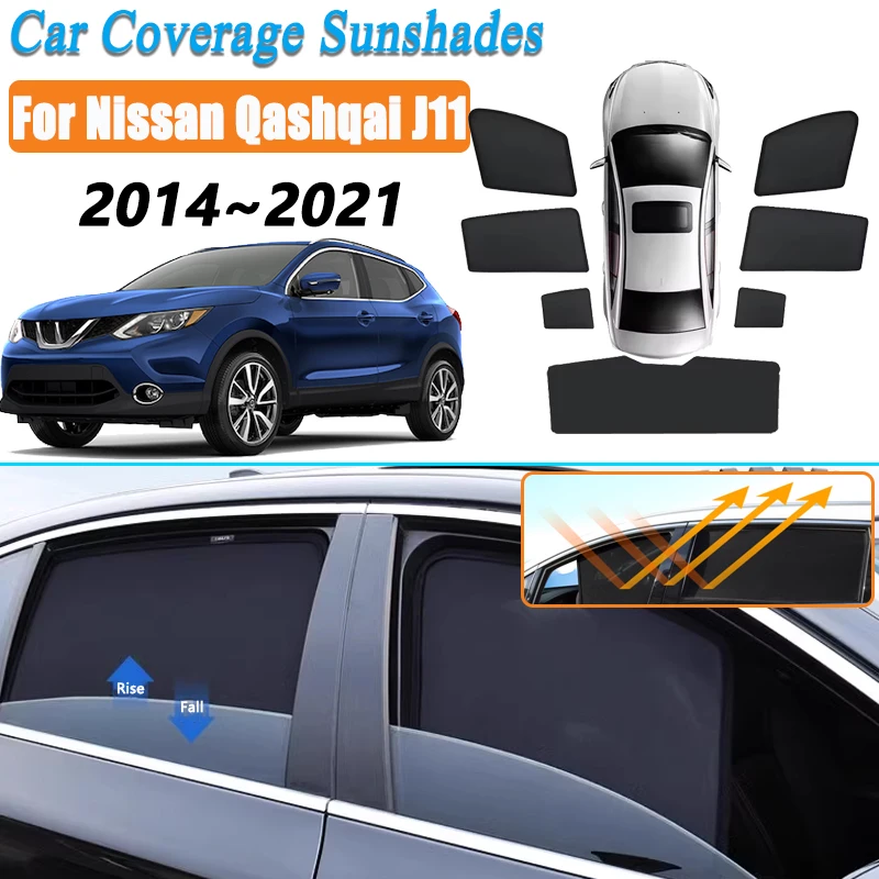 Nissan Qashqai | Rogue Sport Car Window Sun Shades (J11; 2013-Present