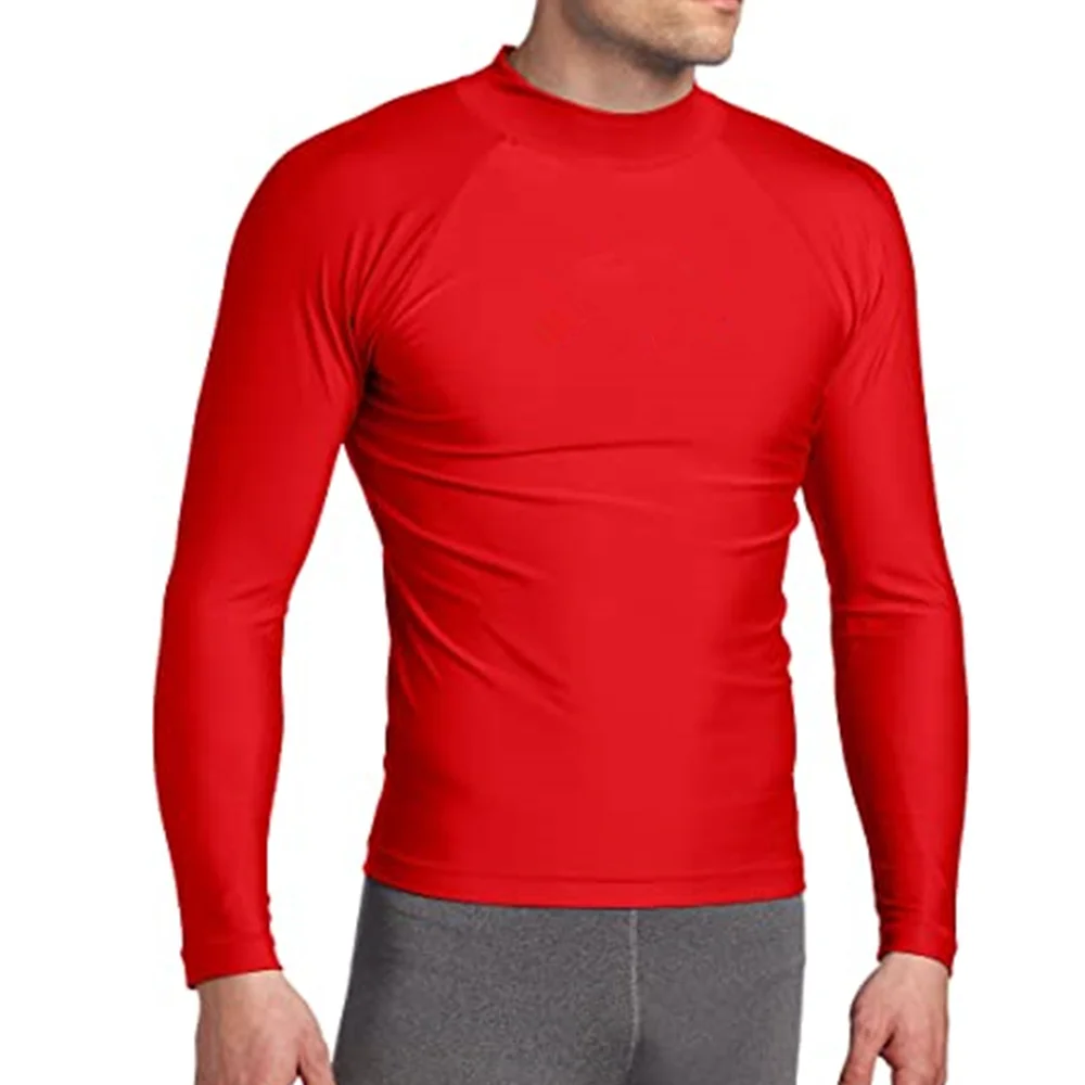 Mens Swimming T-shirt UV Protection Rash Guard Long Sleeve For Beach Diving Surfing