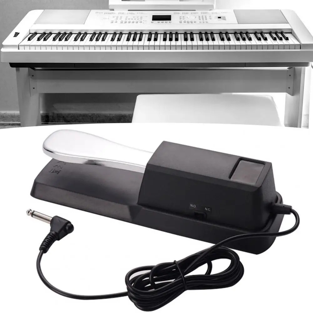 Pédale Sustain Piano Numérique - Pédale Universelle Clavier 6.35mm Noir