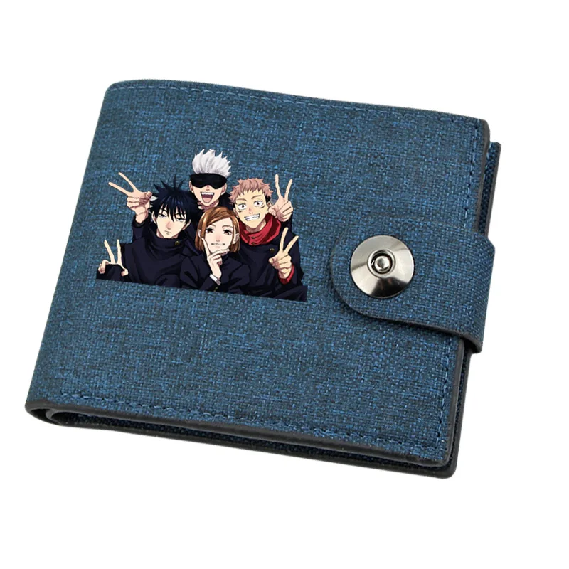 

Canvas Teenagers Wallet Card Holder Wallet Male Money Bag Short Holder Male Purse for anime jujutsu kaisen Kids Coin Bag