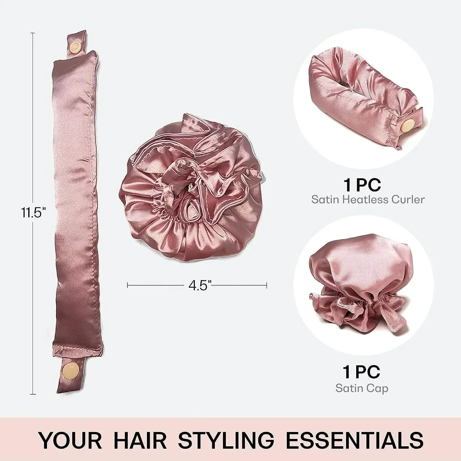 Heatless Curling Rod Set No Heat Hair Curler Silk Curls Soft Hair Rollers Sleeping Headband Curlers 2/4pcs