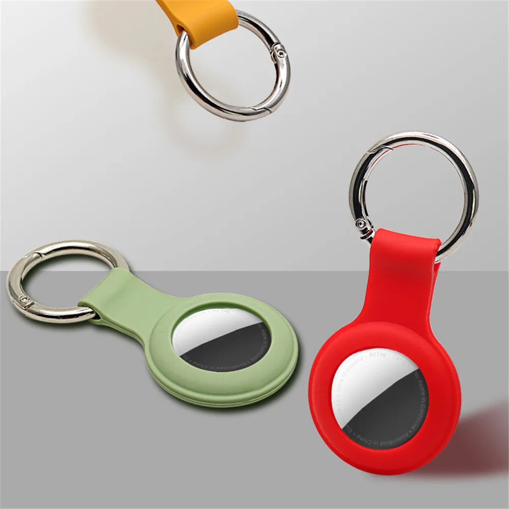 Cover Apple Airtags Case Liquid Silicone Protective Shell tracker Accessories Anti-scratch Sleeve Keychain Air tag case silicone airtag case smart tag case airtag case airtag keychain