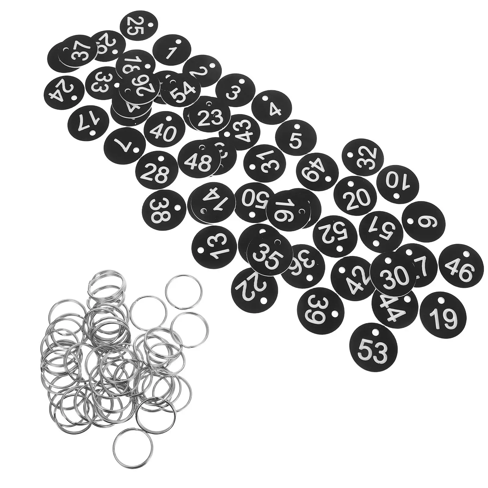 50Pcs 번호가 매겨진 키 태그 호텔 체육관 기숙사 열쇠용 플라스틱 키체인 라벨 수하물 가방 태그 여행 식별 시스템