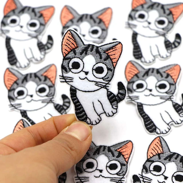 Cute Cat Clothing Embroidery Patches Animals Fabric Clothes Stickers DIY