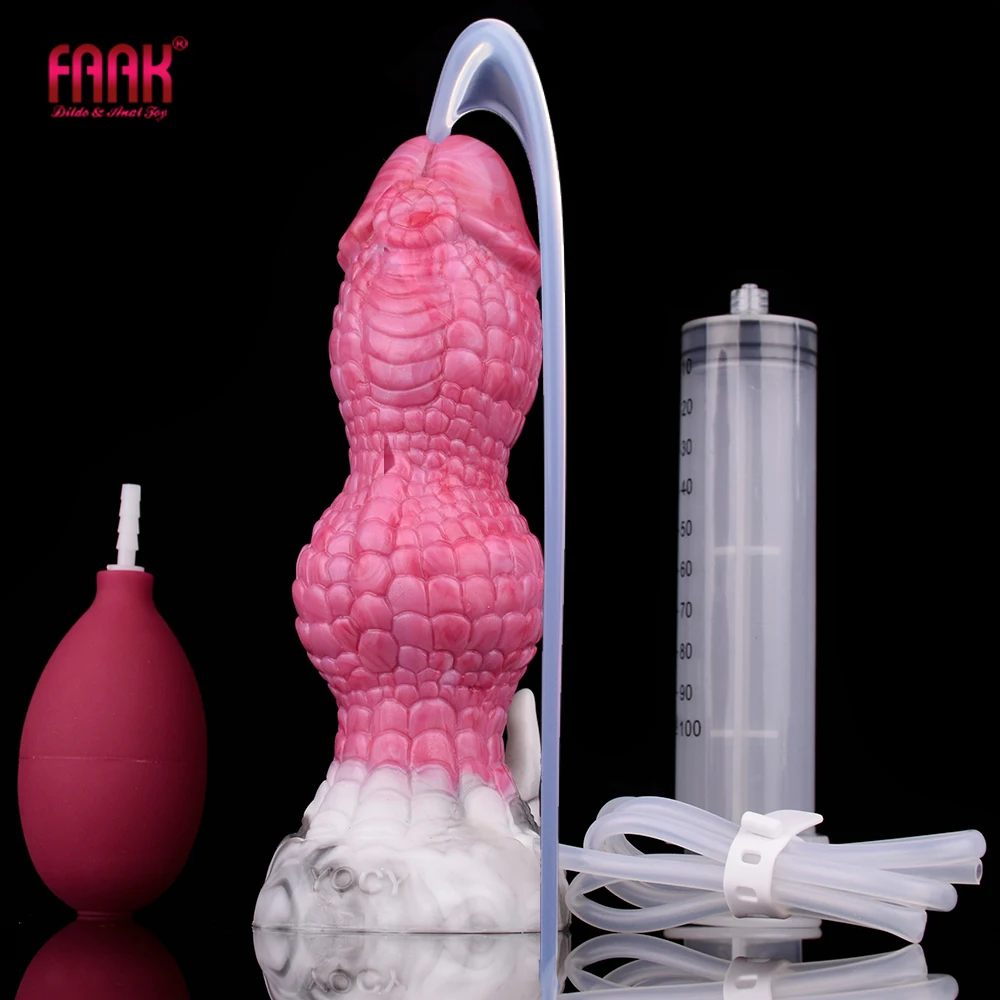 

FAAK Silicone fantasy Fire Kylin Squirting Penis Large Ejaculation Dildo With Sucker Spray Liquid Sex Toys For Women Men