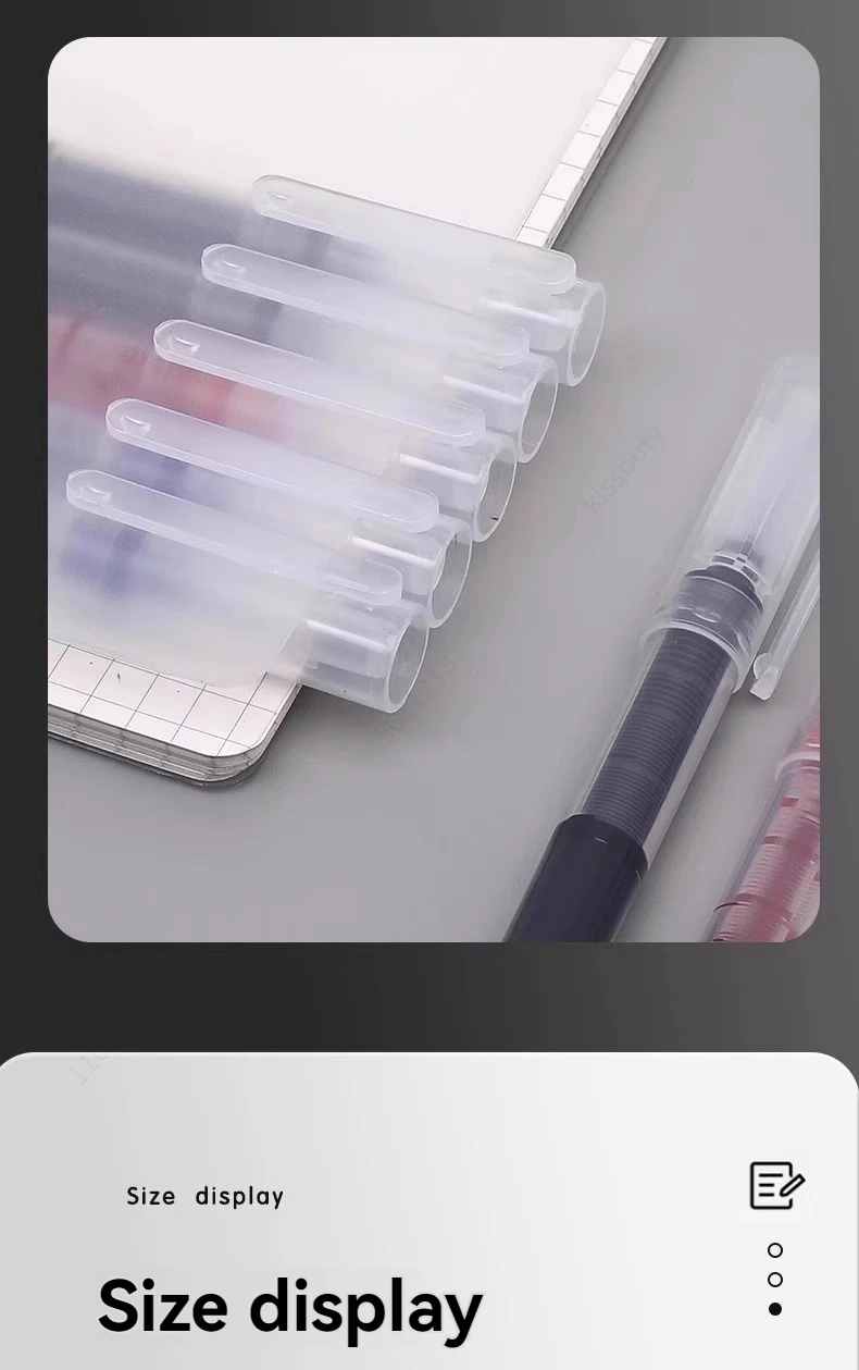 3–100 Stück gerader flüssiger Kugelschreiber, Unterschrift-Gelstift, 0,5 mm, schwarze blaue Tinte, für Schule, Büro, Kugelschreiber, Schule, Bürobedarf, Schreiben – Detail 9