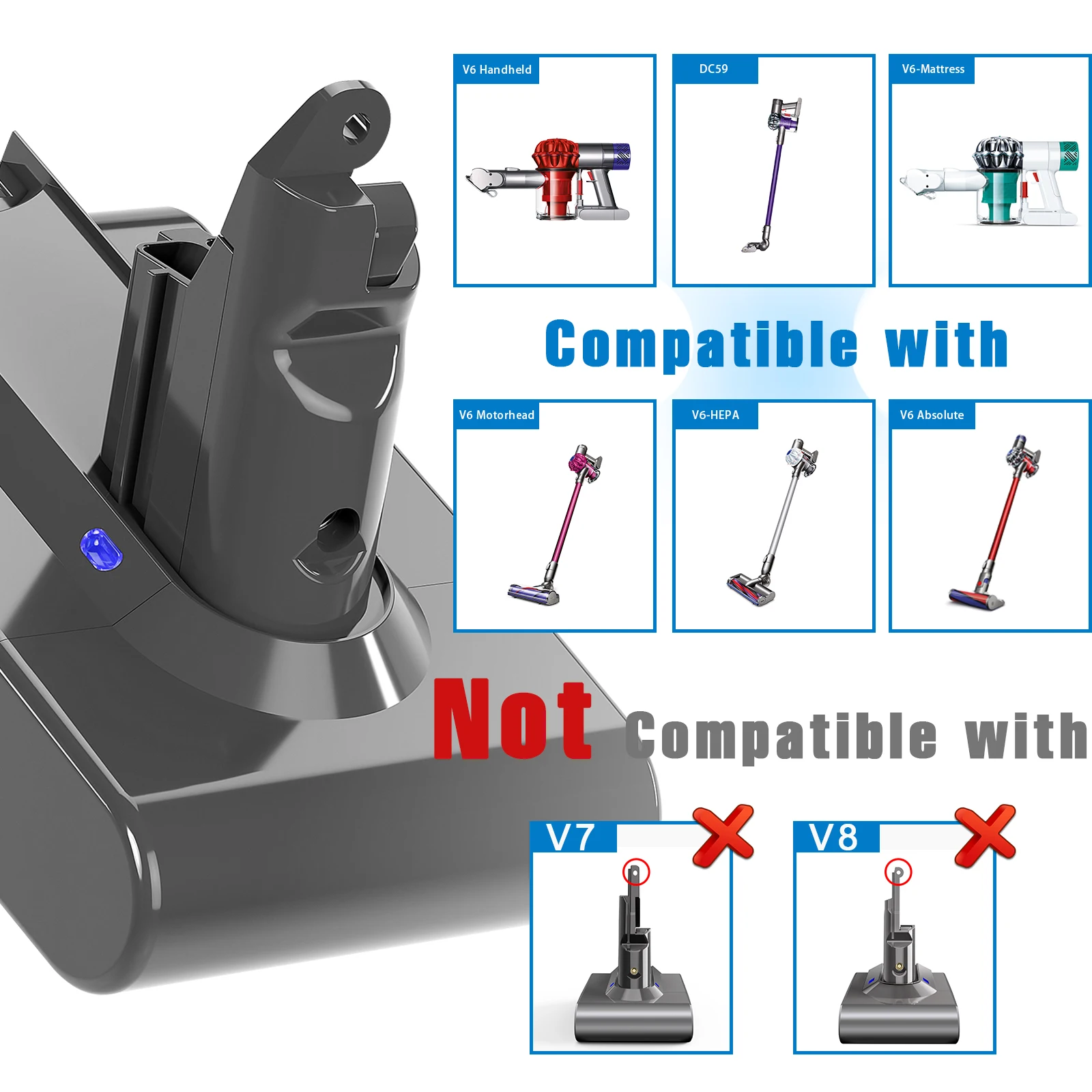 Pour Dyson V6 batterie d'aspirateur pour Dyson V6 duveteux V6 Animal SV03  SV05 SV07 SV09 DC62 DC58 DC59 DC61 DC74 DC72 - AliExpress