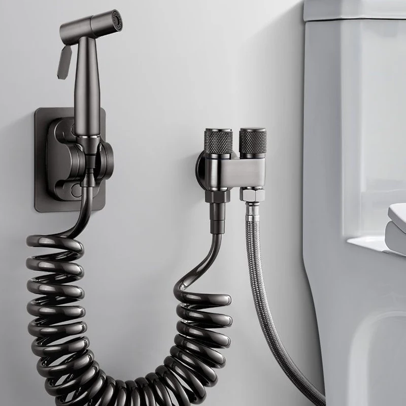ห้องน้ํามือถือ Bidet ก๊อกน้ํา Sprayer สแตนเลสห้องน้ํา Bidet Sprayer ชุด Hand Sprayer หัวฝักบัวทําความสะอาดด้วยตนเองไม่มี Punch 1