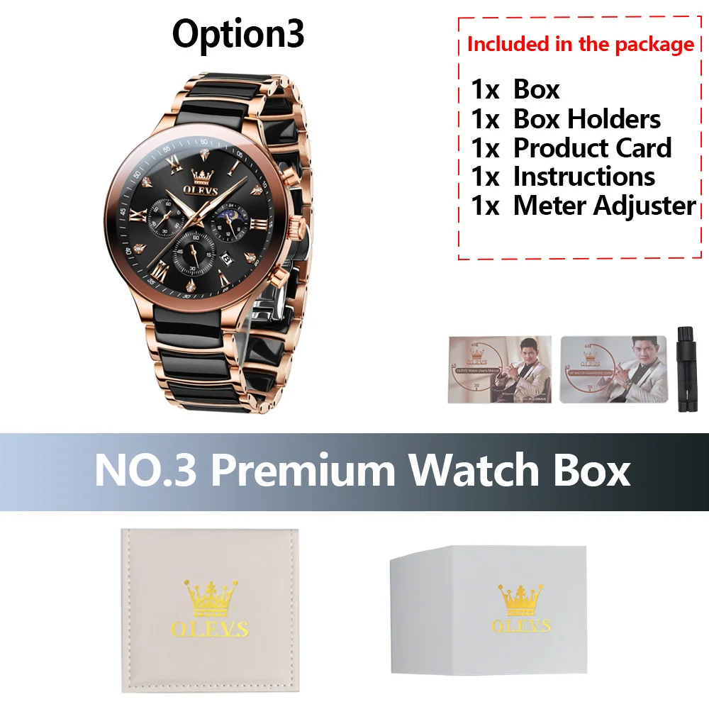 ساعات OLEVS الفاخرة للرجال من الفولاذ المقاوم للصد...