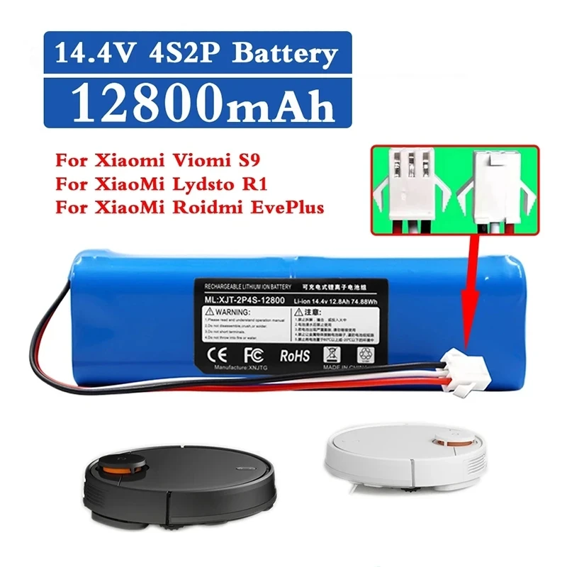 

For Original XiaoMi Lydsto R1 Rechargeable Li-ion Battery Robot Vacuum Cleaner R1 Battery Pack with Capacity 12800mAh