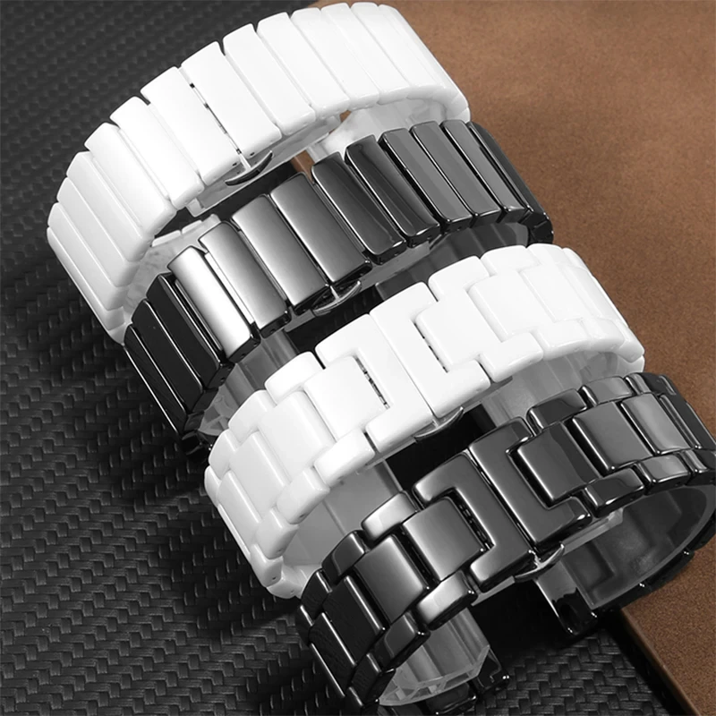 Stainless Steel Watchband with Curved Interface and Butterfly Clasp