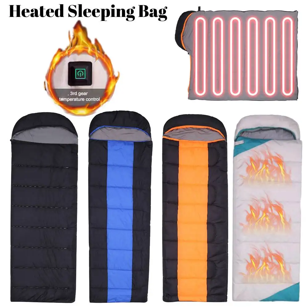Electric Type-C Heated Sleeping Bag Emergency Heating Pad Waterproof Winter Warm Heating Cushion Outdoor Camping Travel Hiking