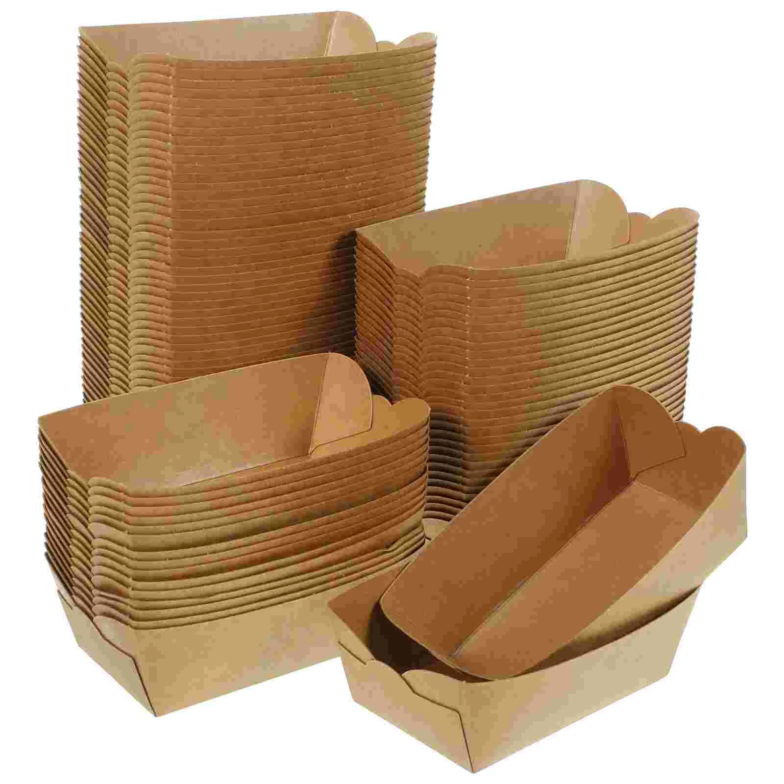 

Kraft Paper Picnic Box Snack Boxes Bowl Disposable Takeaway Cases Container French Fries Containers Baking Treat Food