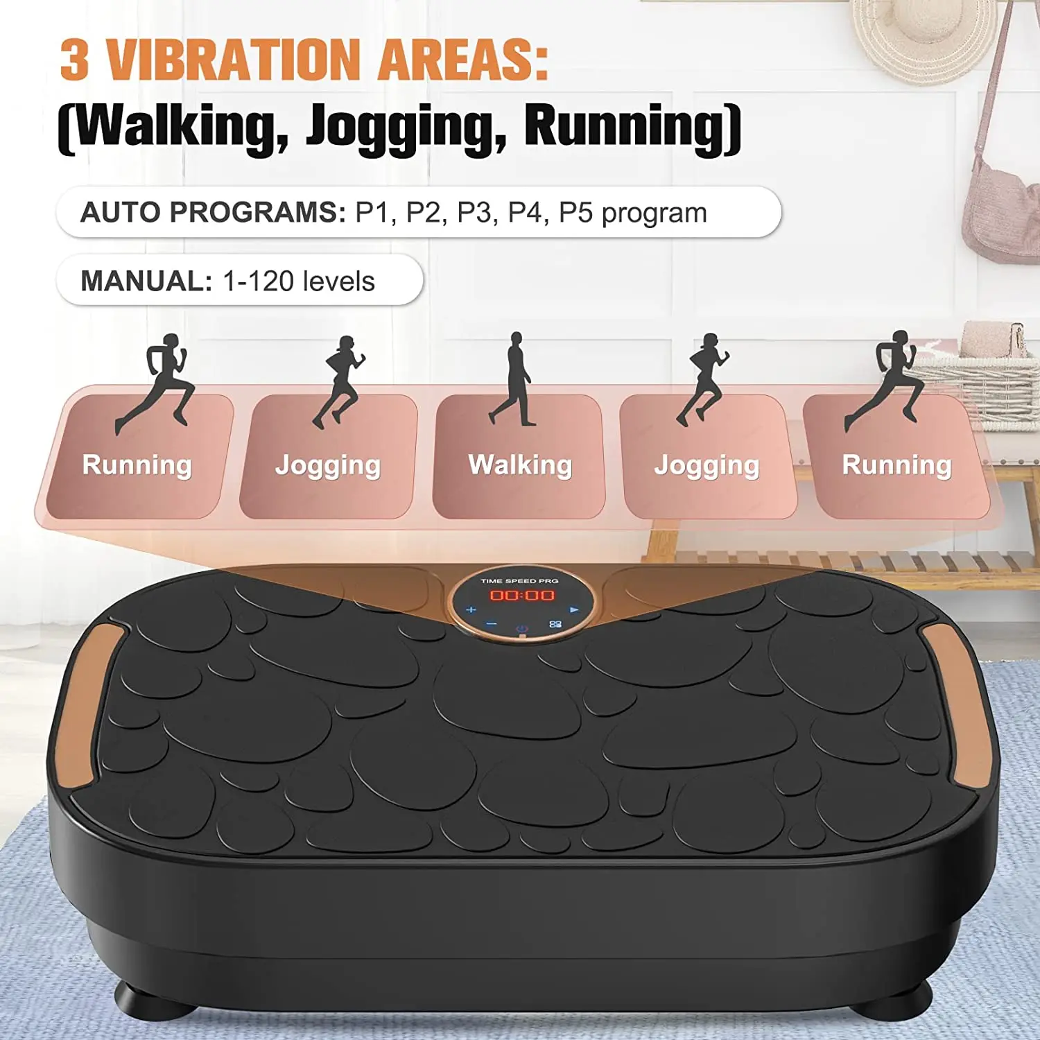 Relife Sports Vibration Plate Exercise Machine Full Body Shaker Workout Fitness Vibrating Platform Weight Loss Exercise Board