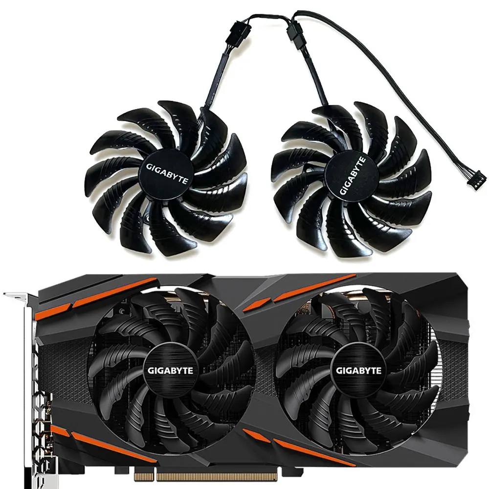 Ventilador de Refrigeração da Placa de Vídeo T129215su Pld09210s12hh 88 mm Gpu rx 580 Gpu 580 590 580 570 480 470 Gtx 1070 1060 1050 Novo