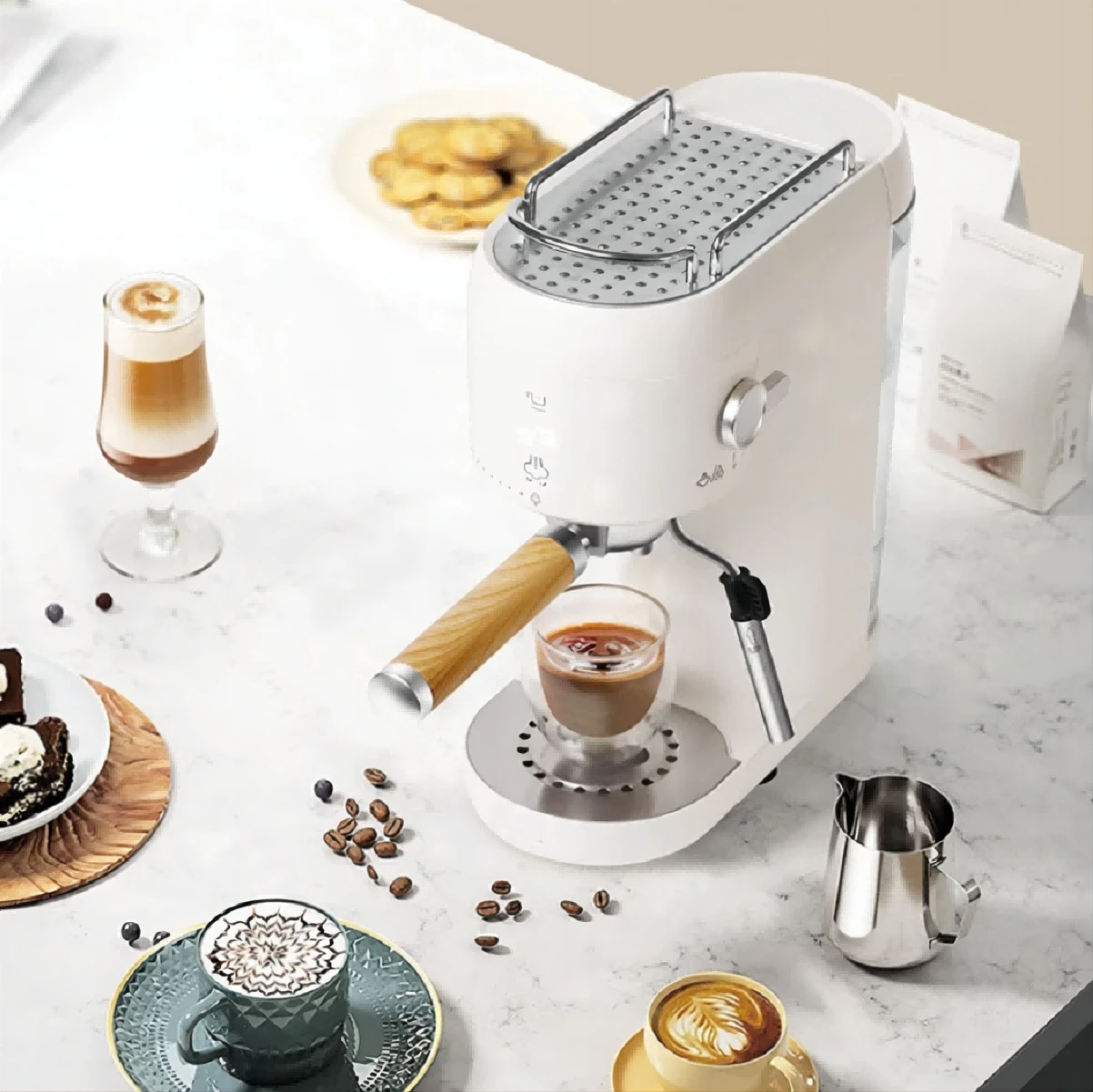 

Italian Semi-Automatic Coffee Machine, American European Standard, Household