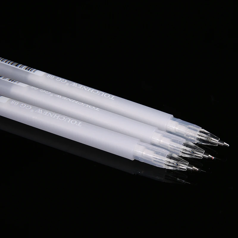 3pcs 0.8mm White Gel Ink Marker Pen Professional Writing Drawing