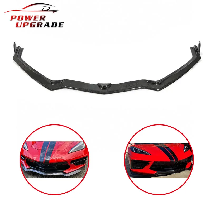 

Power upgrade Style Carbon Fiber Front Bumper Lip Splitters For Chevrolet Chevy Corvette C8 2020 In