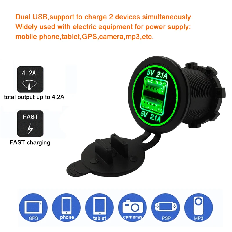 ڵ     USB  DC12V-32V   USB  2 Ʈ   5V 2.1A/2.1A