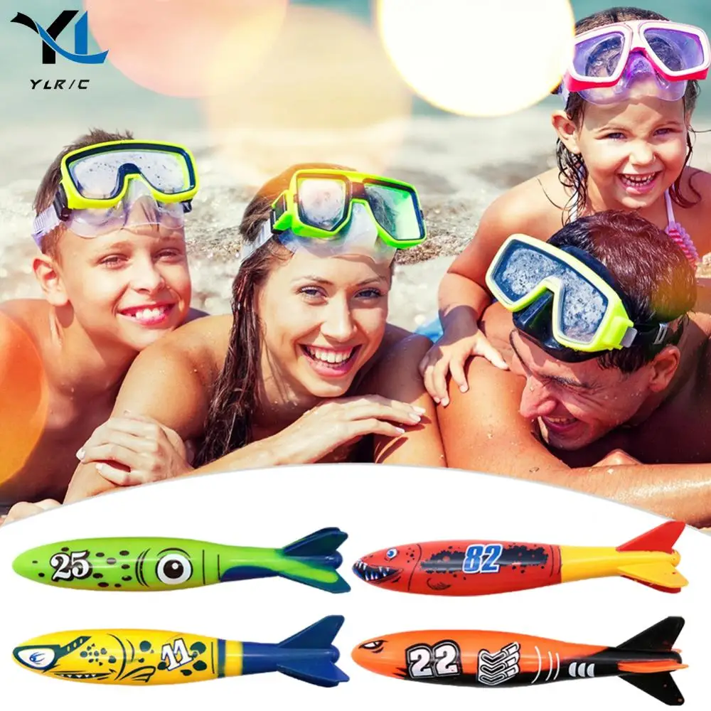 4Pcs Cartoon Pool Sinking Toys Multicolor Throwing Dive Water Toy Creative Swim Dive Toy Set Swimming Pool Accessories