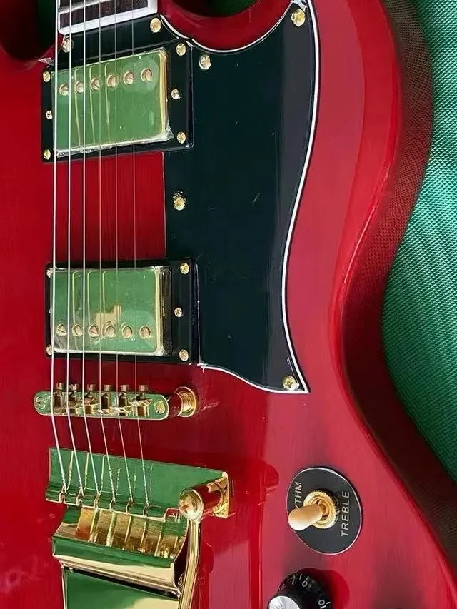 

SG electric guitar, double box, rose wood fingerboard, in stock, free shipping. Customizable!