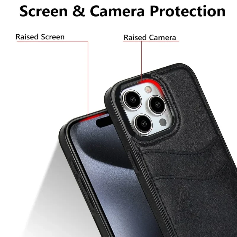 Premium PU Leather Wallet Phone Case with Card Holder and Protective Back Cover