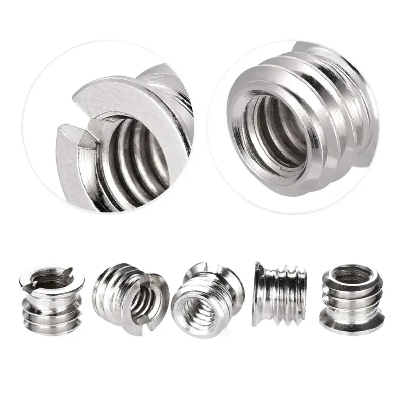 Metal 1/4" to 3/8" Interchange Convert Screw Adapter for Tripod Monopod Ballhead DSLR SLR Camera Accessories 5pcs camera screw,camera battery adapter