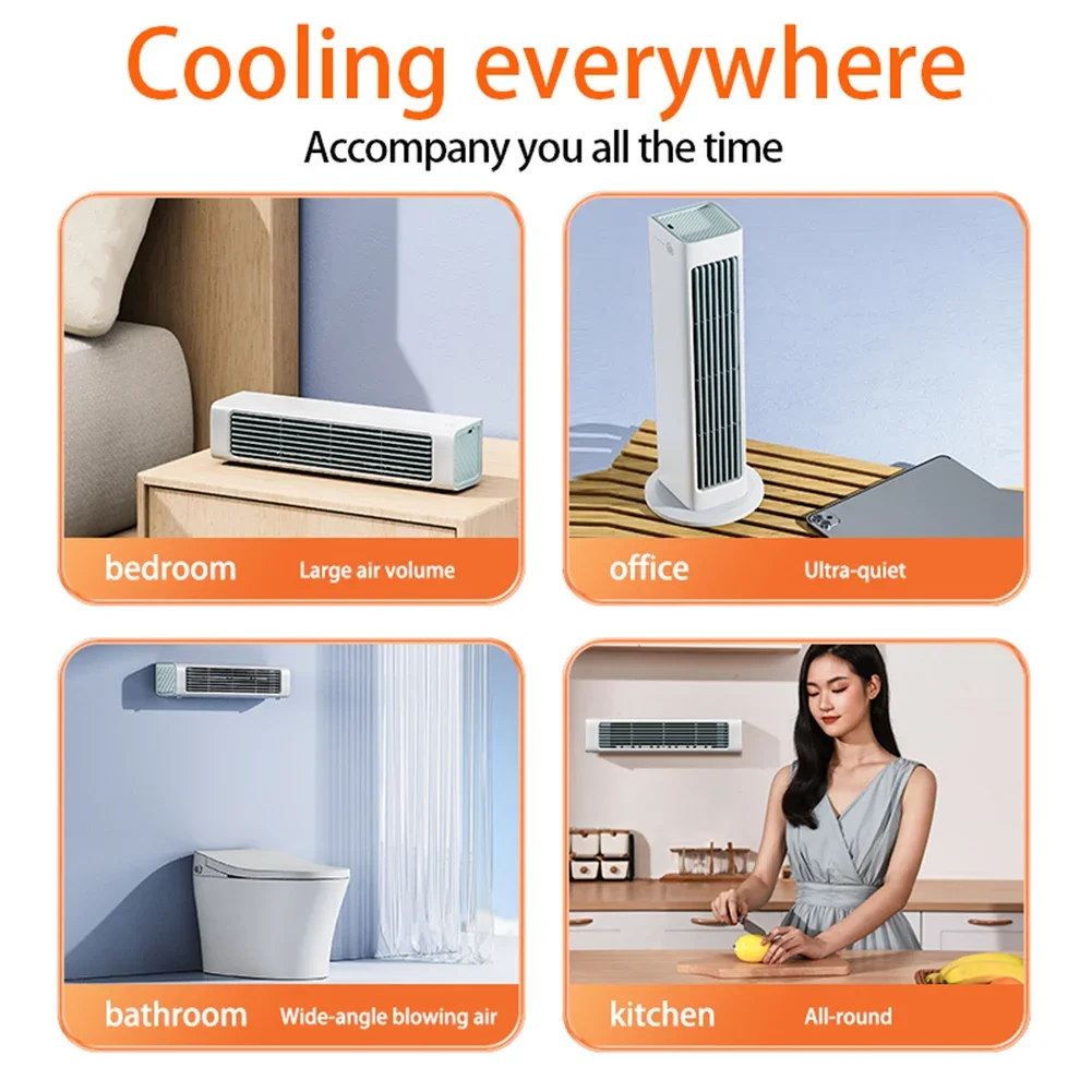 Leafless Air Conditioner Fan 3 Mode Silent Cooling Fan Multi-Purpose Bladeless Air Cooler Fan for Bedroom Living Rooom Bathroom