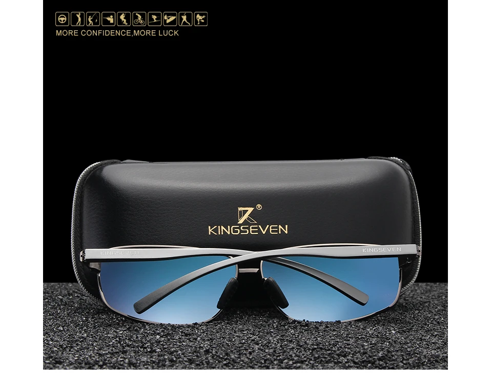 KINGSEVEN Vintage Retro Marken-Designer Herren Polarisierte Sonnenbrille Quadratische Klassische Herren-Sonnenbrille UV400 – Detail 1
