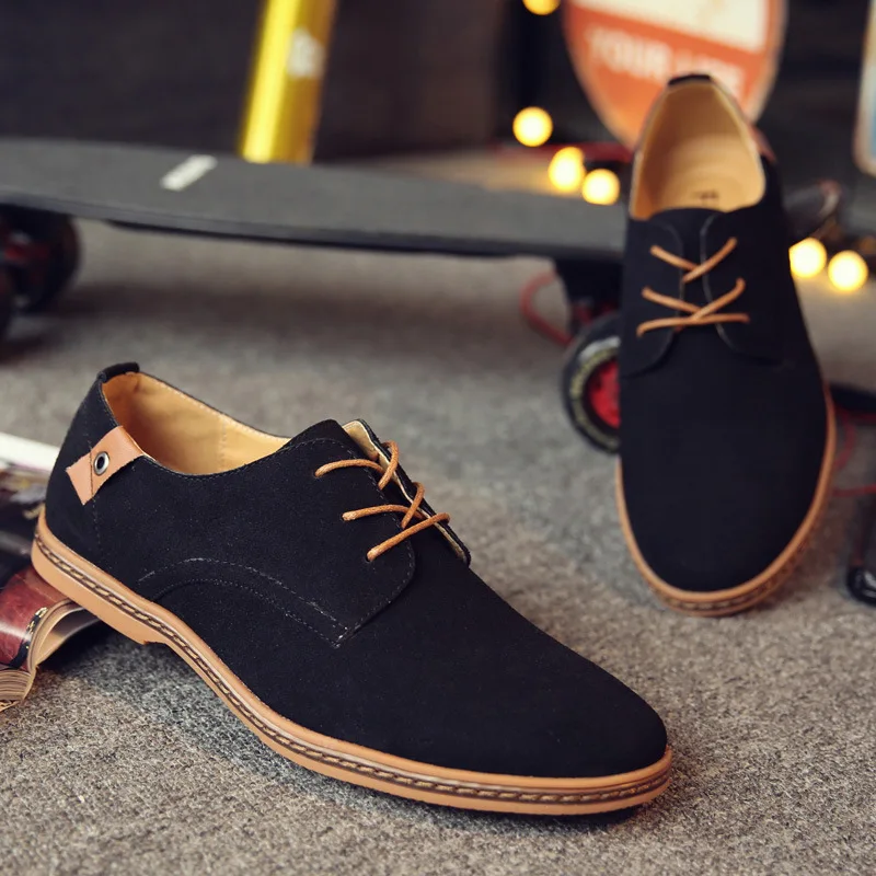 

2023 Spring Casual Men Shoes Breathable Party Wedding Formal Business Shoes Fashion Flat Footwear Suede Leather Shoes for Men