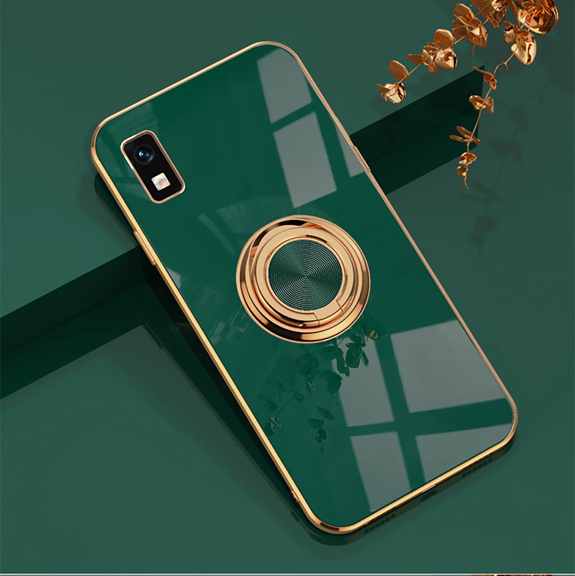 Luxury Ring Plating Magnetic Case – Fashion Soft TPU Anti-Knock Cover
