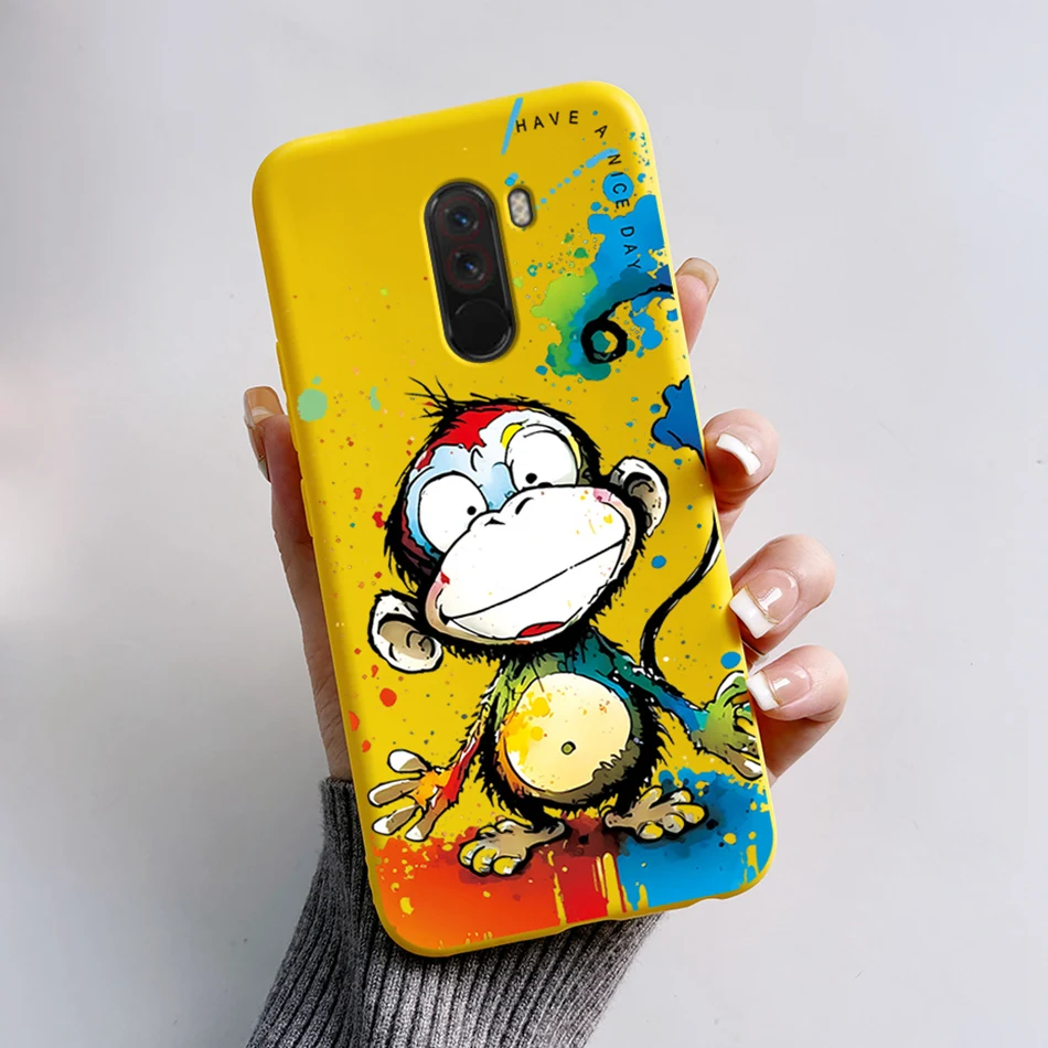 Cute Bear and Frog Cartoon Shockproof Phone Case - Soft Silicone TPU Back Cover for Xiaomi Poco Pocophone F1