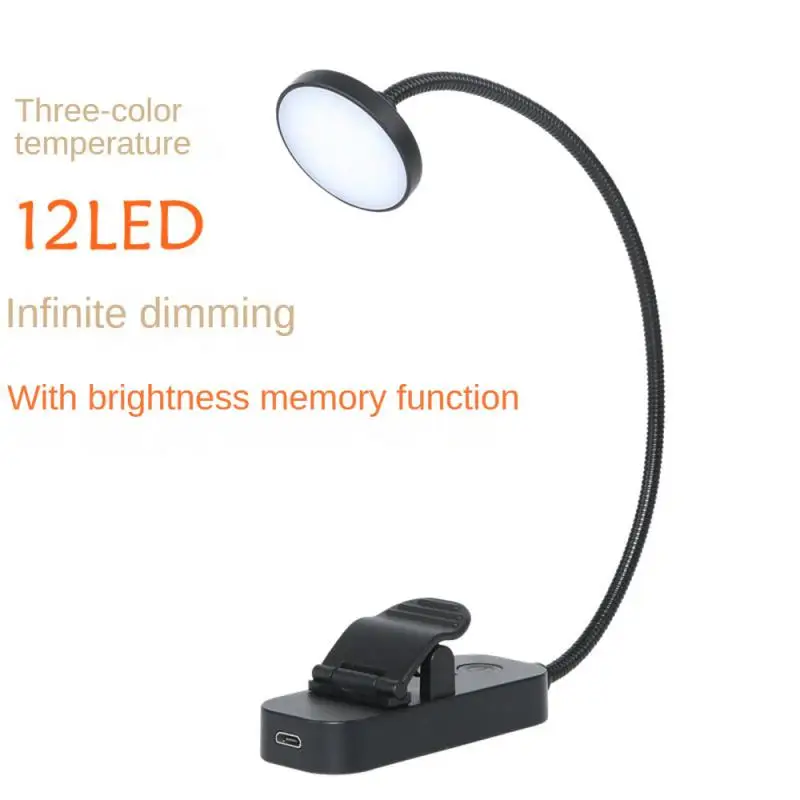 

12led Circular Hose Book Clip Light Ow-power Consumption To Eliminate Reflections Or Glare Flexible Neck Adjustable Long-life