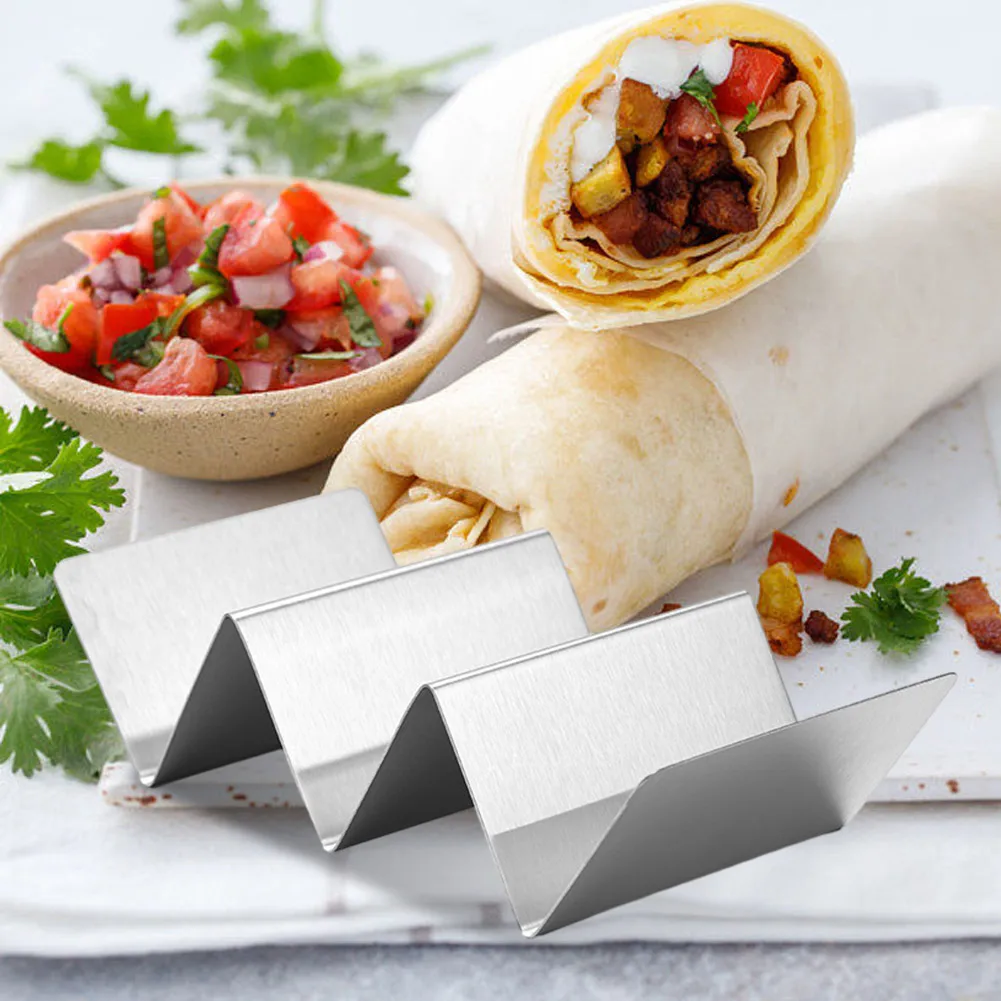 Mexican Taco Holder Stainless Steel Pancake Rack Chicken Roll Holder  V-shaped Pizza Display Food Rack Kitchen Accessories Tools - AliExpress
