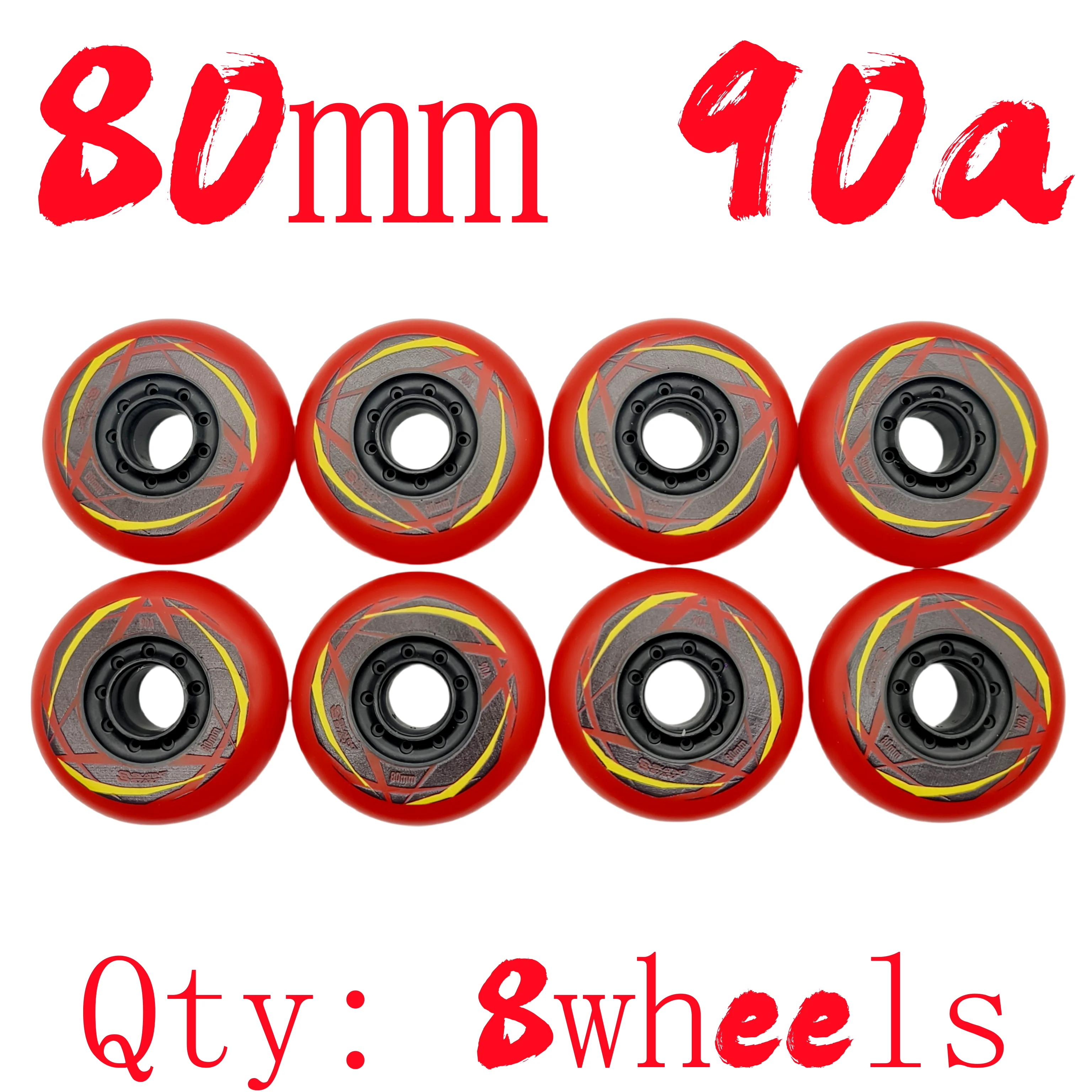 inline skate wheel roller wheel braking 76mm 80mm thickness 24mm 90A 8wheels/lot, roller skating wheels
