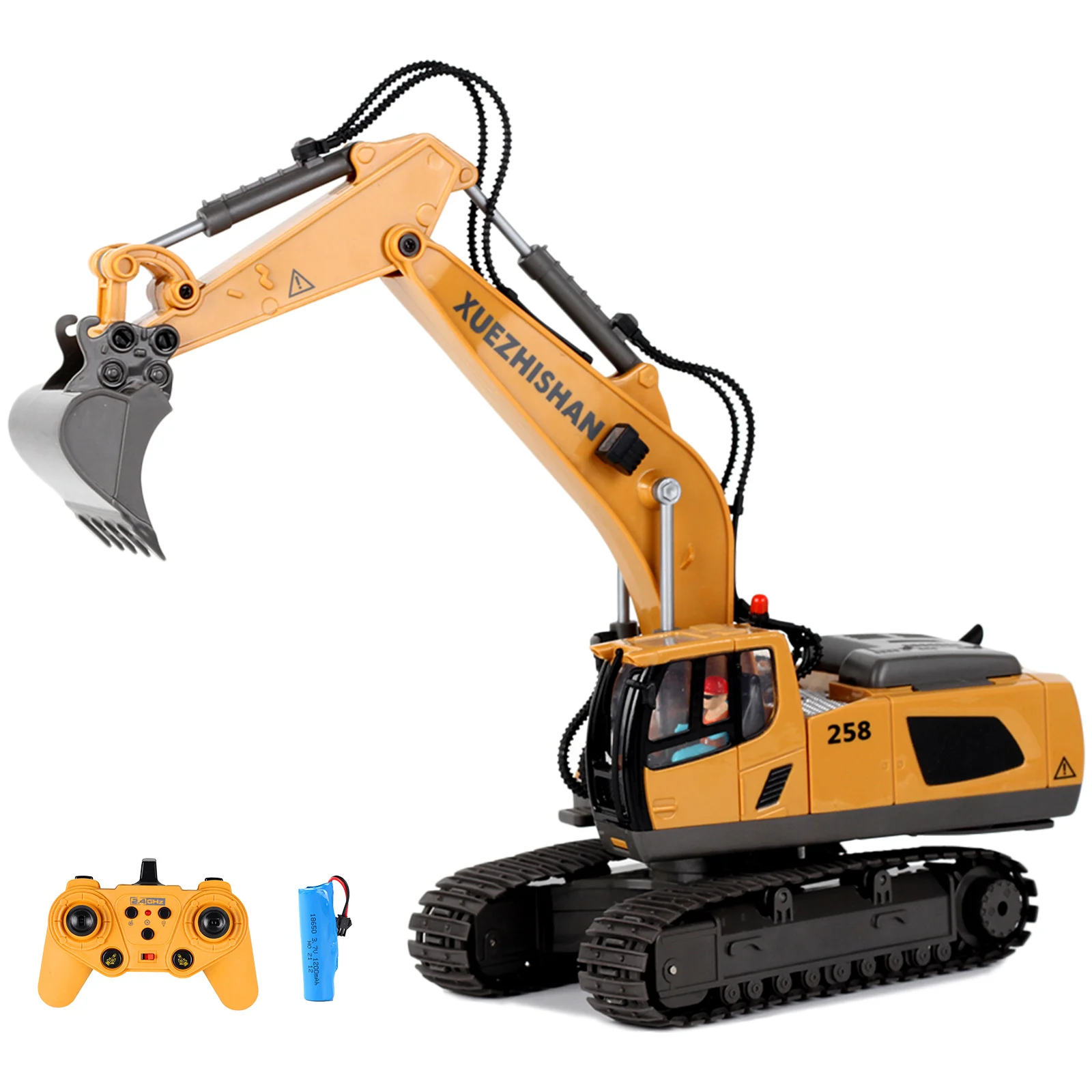 RC 굴삭기 장난감, 11 채널 리모컨 건설 트럭, 1/20 체중계, 2.4GHz