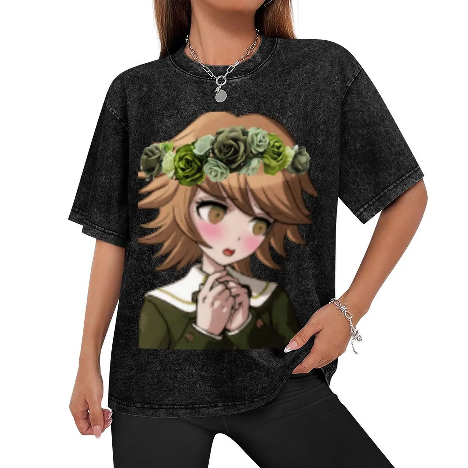 Danganronpa Chihiro Fujisaki With Flower Crown PTTT1604 Washed T-Shirt 2 - Danganronpa Merch S0d5bf0ead7d340048a57c75c6e5a1fc7N - Danganronpa Merch