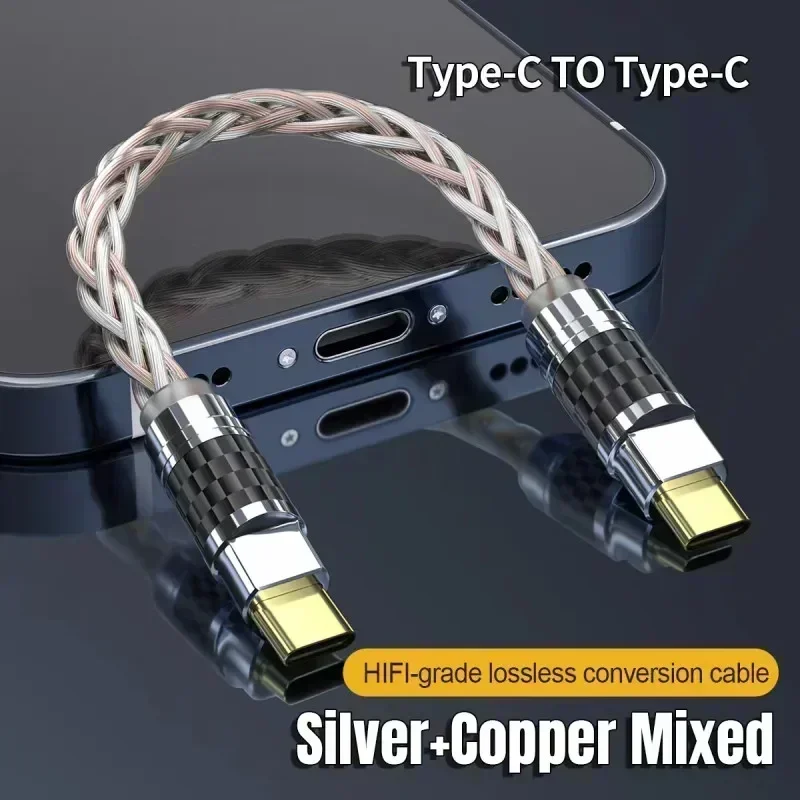 Otg Type C Micro Usb Hoofdtelefoon Audiokabels Hifi Adapter 4n Puur Zilveren Draadversterker Geluidskaart Usb C Datakabel Converters