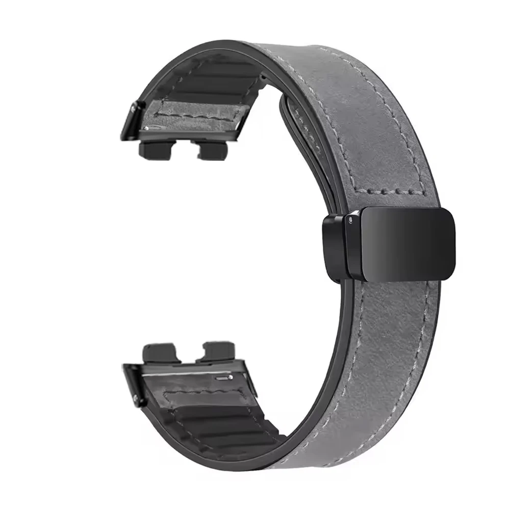 Stylish Silicone-Leather Magnetic Strap – Unisex Wristband Accessory