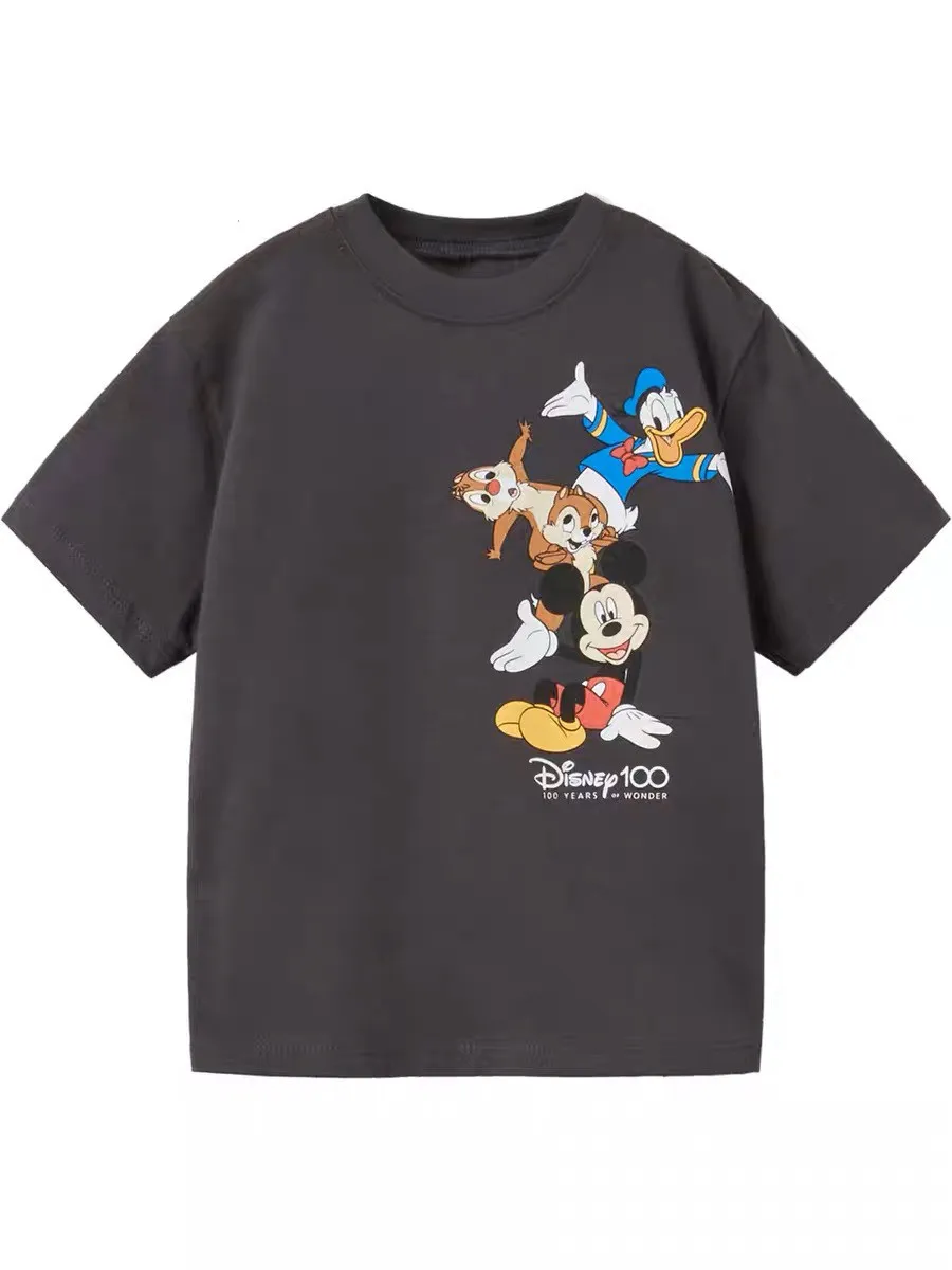 T Shirt Mickey Cartoon T-shirt For Boys Summer Thin Round Collar Disney Kids Tees