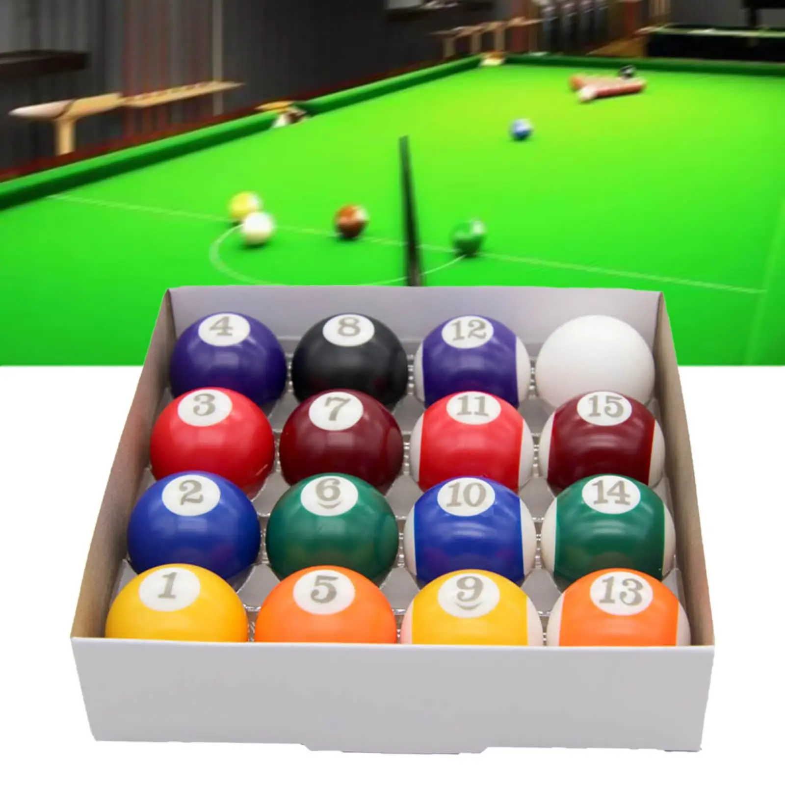 Billiard Ball Set 16x 1.26'' Resin Pool Table Multipurpose Mini for Exercise Game Rooms Leisure Desktop Indoor