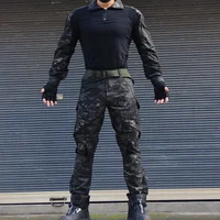 Tactical Uniform Suits Camo Suit Hunting Shirts Pants Fish Trainning Airsoft Paintball Clothes Multi Pockets Wear Resistant Sets 2