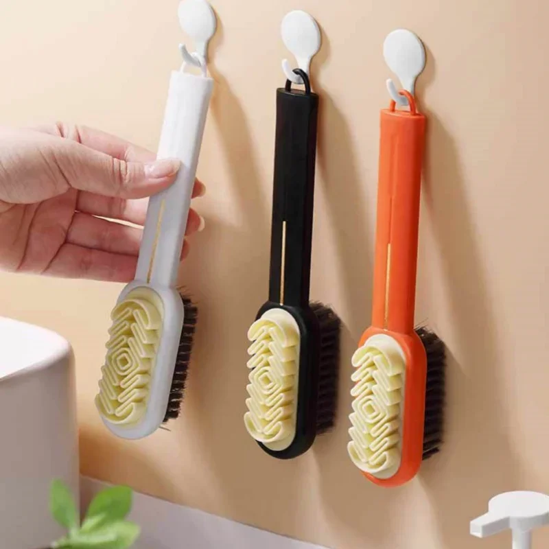 Double-sided Shoe Brush 1pcs Enduring Plastic Shoe Washing Brush Suede Cleaning Household Cleaning Tools Accessories