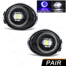 High - Performance Fog Lights and Headlights with Halogen LED Bulbs for Enhanced Visibility and Driving Safety (Angel Eyes Blue)
