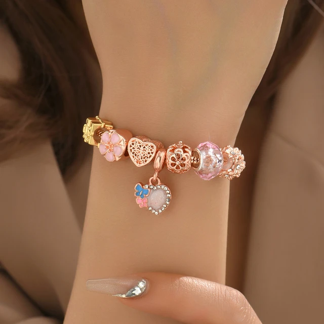 Bracelets de perles asymétriques pour femmes, bracelet de chien ballon rose,  bracelet de perles irrigation arc-en-ciel, main de dessin animé de chiot,  bijoux Boho JOY2K, 2022 - AliExpress