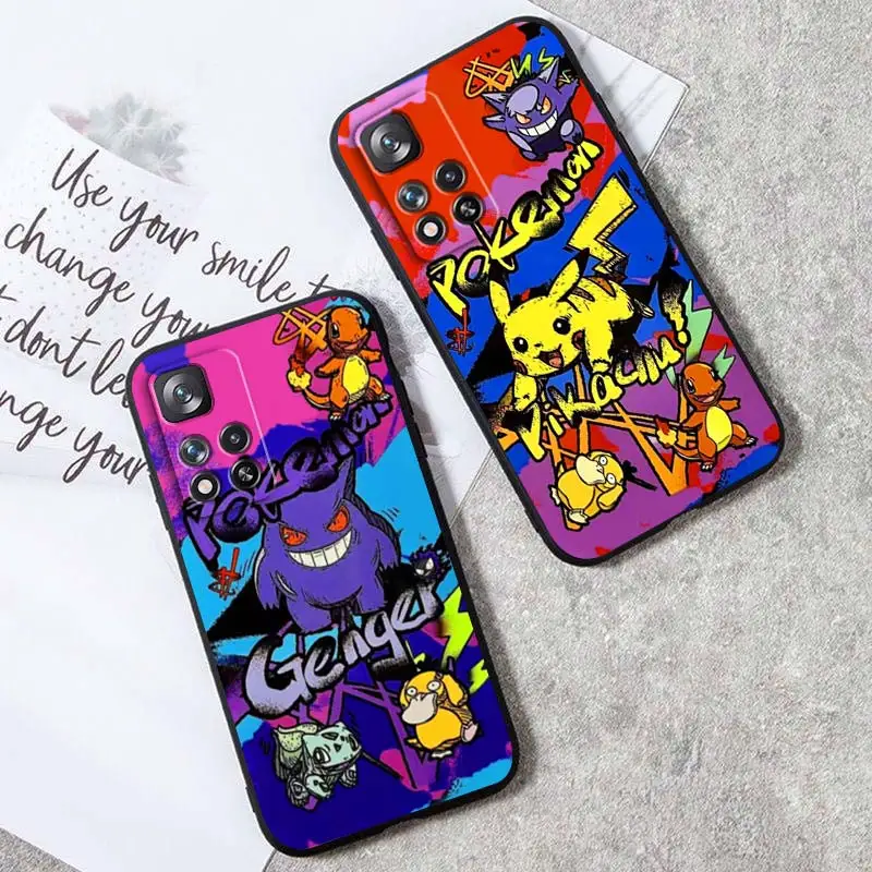 Pokemon Pikachu Gengar Art Phone Case For Xiaomi Redmi Note 12 11E 11S
